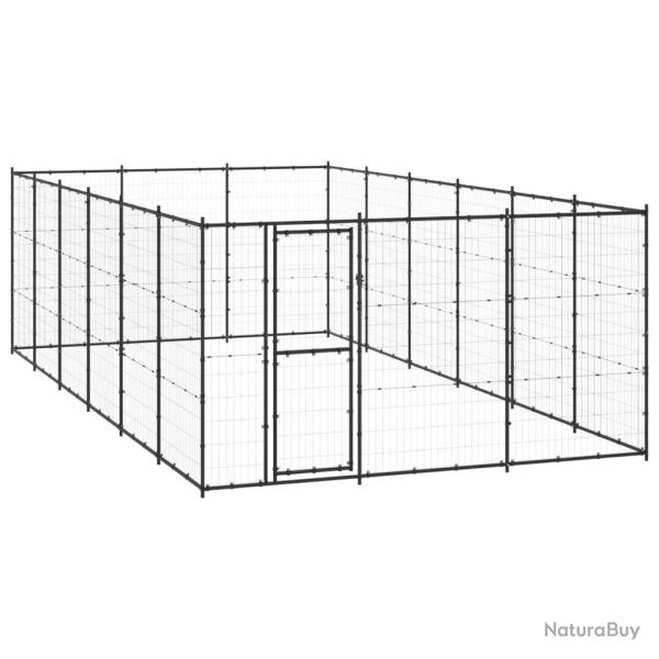 Chenil ext�rieur cage enclos parc animaux chien d'ext�rieur pour chiens acier 21,78 m� 02_0000364