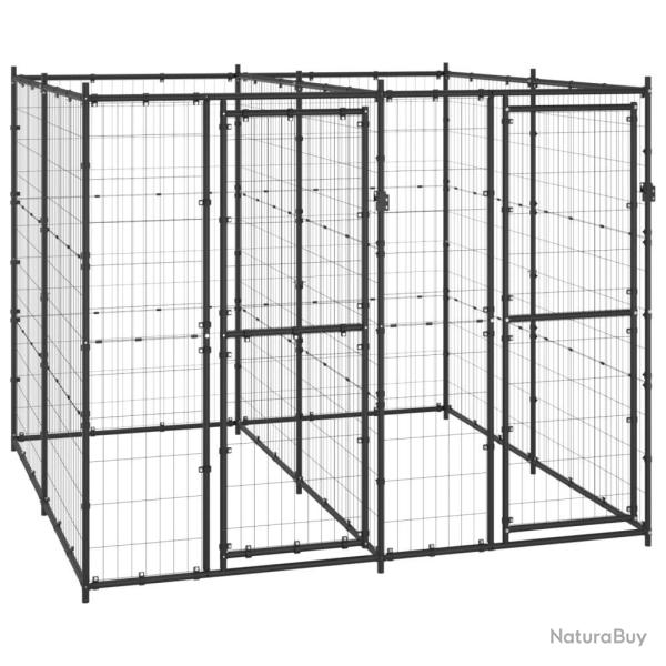 Chenil ext�rieur cage enclos parc animaux chien d'ext�rieur pour chiens acier 4,84 m� 02_0000372