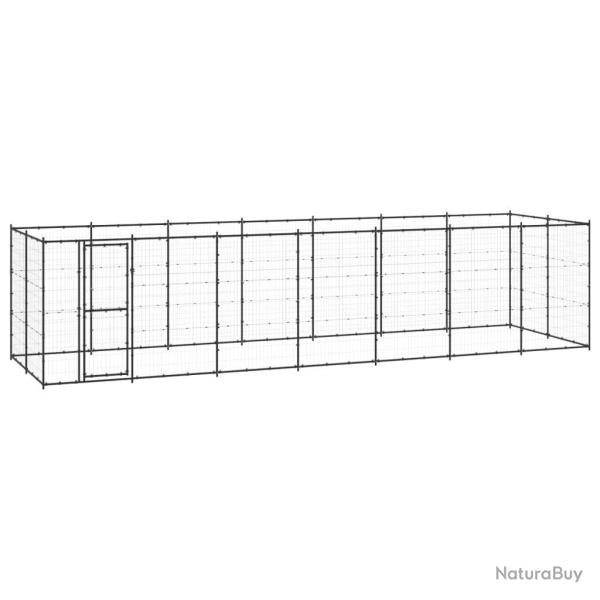 Chenil ext�rieur cage enclos parc animaux chien ext�rieur acier 16,94 m� 02_0000383