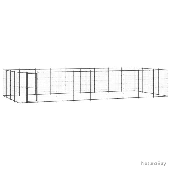 Chenil ext�rieur cage enclos parc animaux chien d'ext�rieur pour chiens acier 43,56 m� 02_0000373