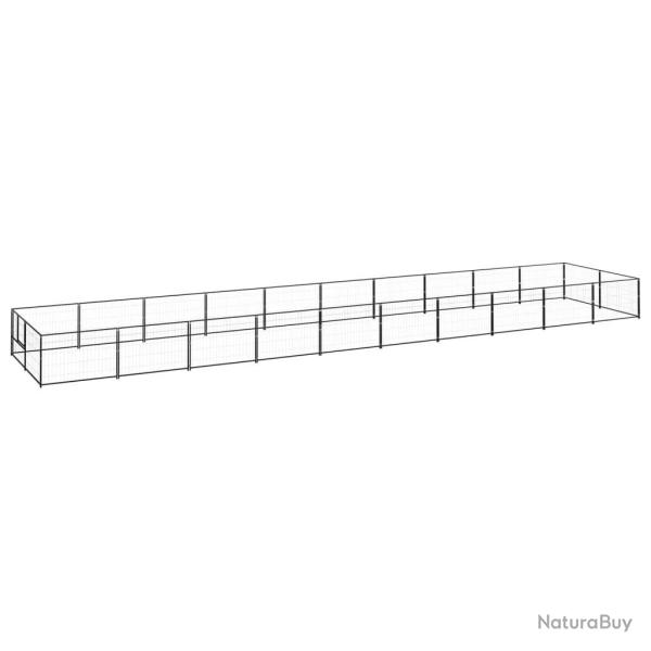 Chenil ext�rieur cage enclos parc animaux chien noir 20 m� acier 02_0000505