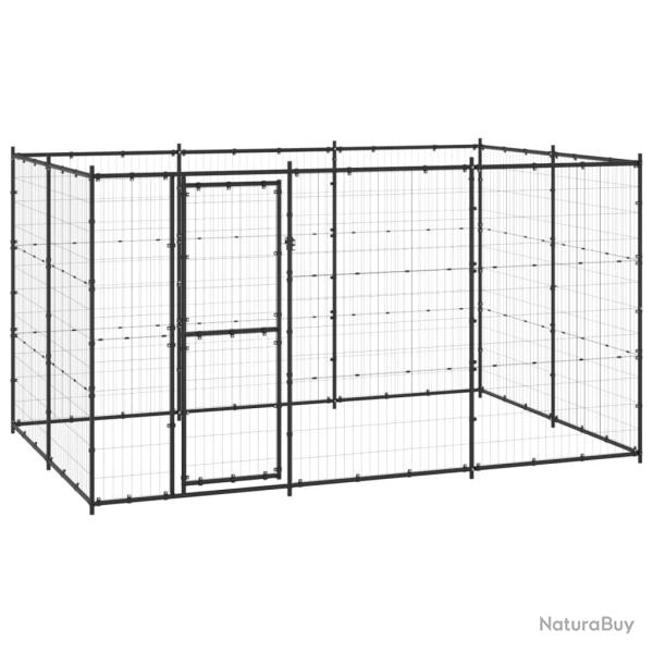 Chenil ext�rieur cage enclos parc animaux chien ext�rieur acier 7,26 m� 02_0000386