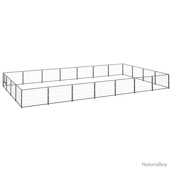 Chenil ext�rieur cage enclos parc animaux chien noir 28 m� acier 02_0000518