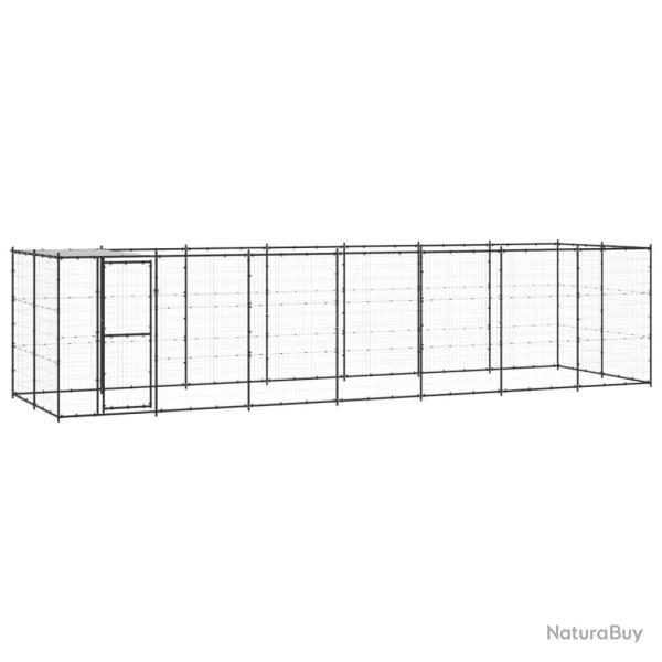 Chenil ext�rieur cage enclos parc animaux chien ext�rieur acier avec toit 16,94 m� 02_0000393