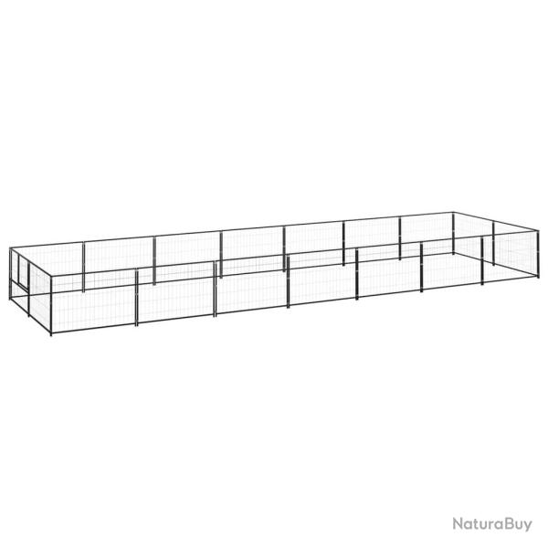 Chenil ext�rieur cage enclos parc animaux chien noir 14 m� acier 02_0000495