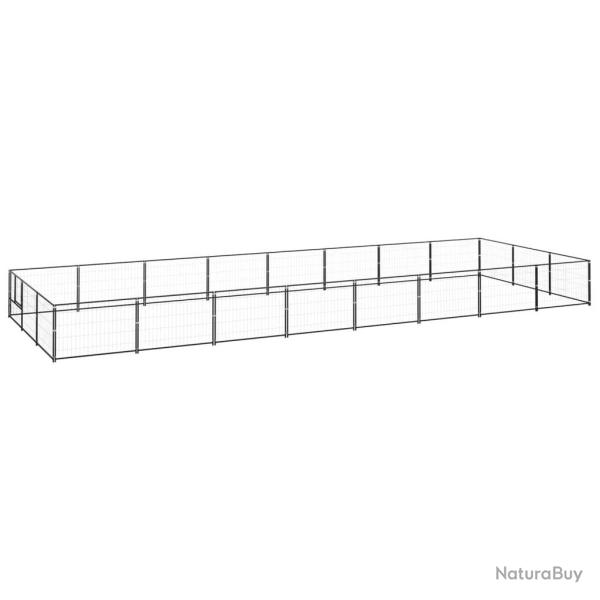 Chenil ext�rieur cage enclos parc animaux chien noir 24 m� acier 02_0000511