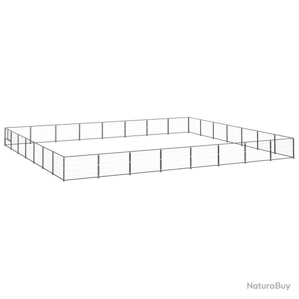Chenil ext�rieur cage enclos parc animaux chien noir 56 m� acier 02_0000543