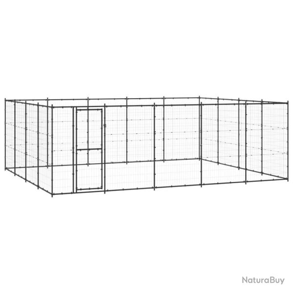 Chenil ext�rieur cage enclos parc animaux chien d'ext�rieur pour chiens acier 24,2 m� 02_0000366