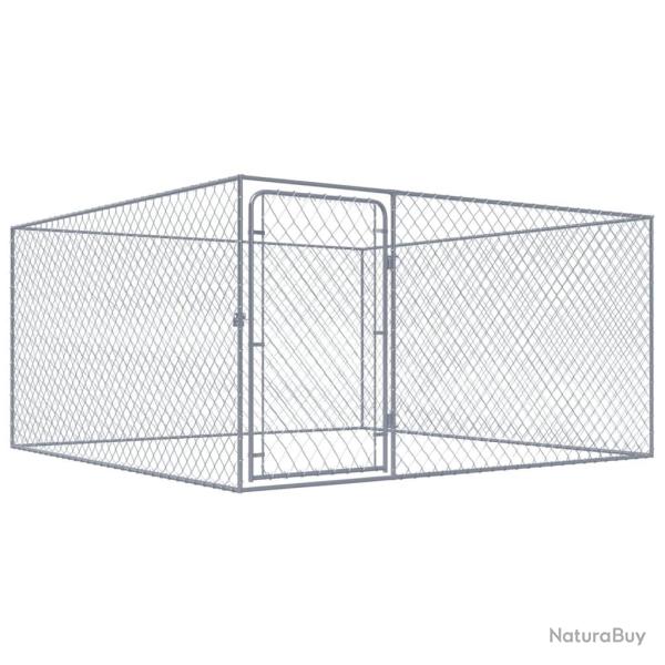 Chenil ext�rieur cage enclos parc animaux chien ext�rieur pour chiens acier galvanis� 2 x 2 x 1 m 0