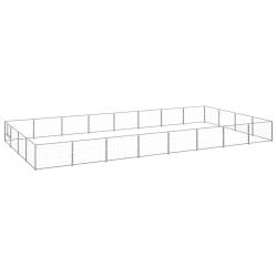 Chenil ext&eacute;rieur cage enclos parc animaux chien argent&eacute; 32 m&sup2; acier 02_0000269