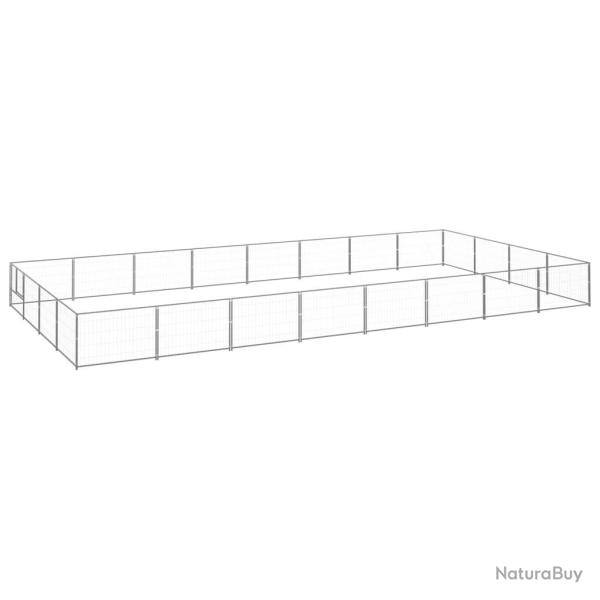 Chenil ext�rieur cage enclos parc animaux chien argent� 32 m� acier 02_0000269