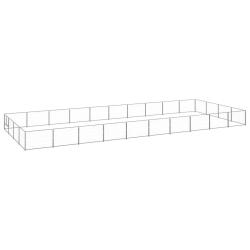 Chenil ext&eacute;rieur cage enclos parc animaux chien argent&eacute; 40 m&sup2; acier 02_0000279
