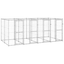 Chenil ext&eacute;rieur cage enclos parc animaux chien ext&eacute;rieur acier galvanis&eacute; 9,68 m&sup2; 02_0000430