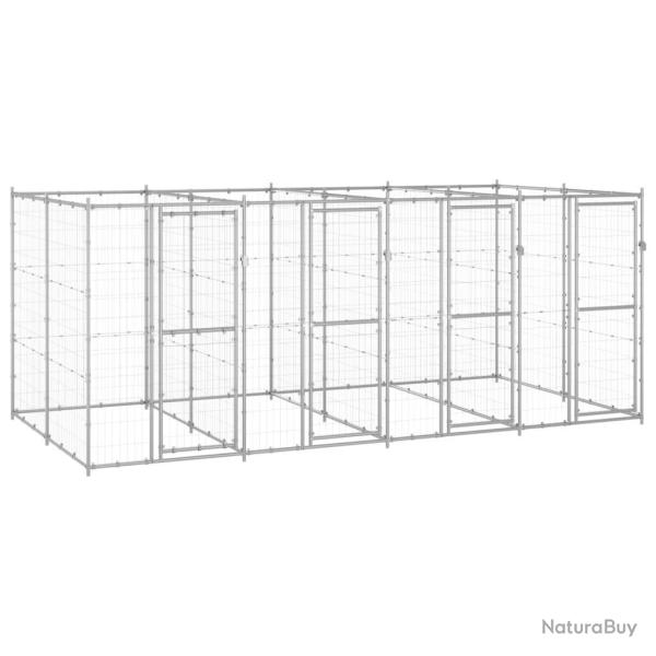 Chenil ext�rieur cage enclos parc animaux chien ext�rieur acier galvanis� 9,68 m� 02_0000430