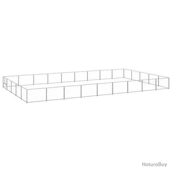 Chenil ext�rieur cage enclos parc animaux chien argent� 45 m� acier 02_0000282