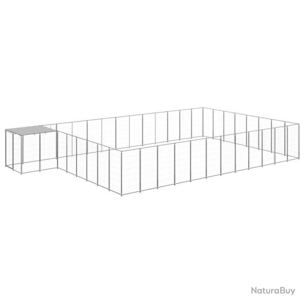 Chenil ext�rieur cage enclos parc animaux chien argent� 30,25 m� acier 02_0000267