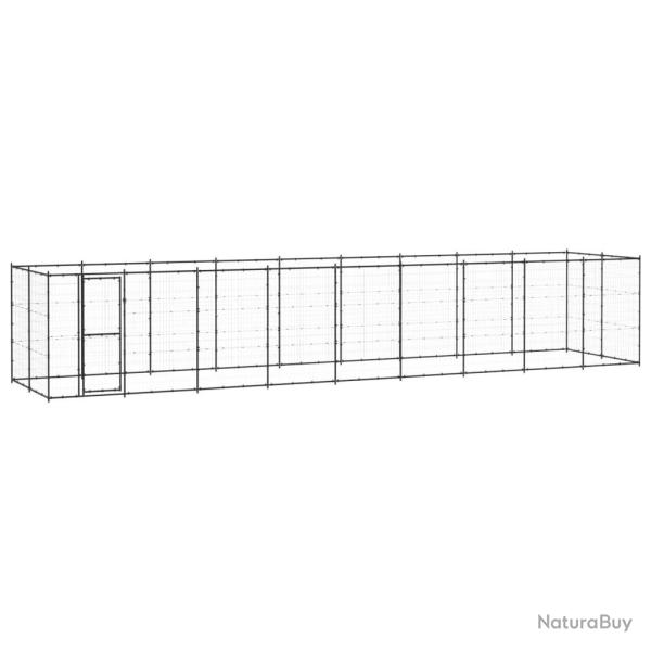 Chenil ext�rieur cage enclos parc animaux chien d'ext�rieur pour chiens acier 21,78 m� 02_0000363
