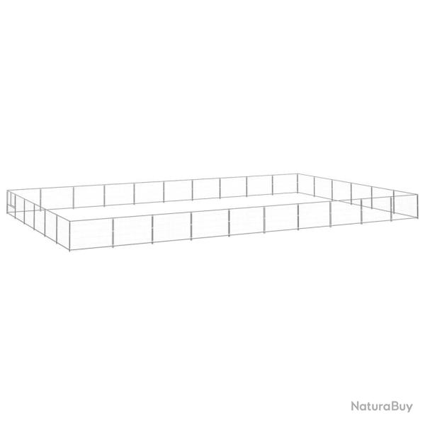 Chenil ext�rieur cage enclos parc animaux chien argent� 60 m� acier 02_0000294