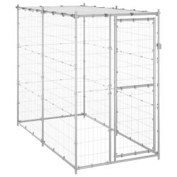 Chenil ext&eacute;rieur cage enclos parc animaux chien ext&eacute;rieur acier galvanis&eacute; avec toit 110 x 220 x 180