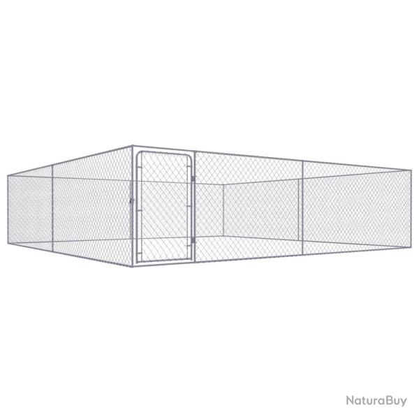 Chenil ext�rieur cage enclos parc animaux chien ext�rieur pour chiens acier galvanis� 4 x 4 x 1 m 0