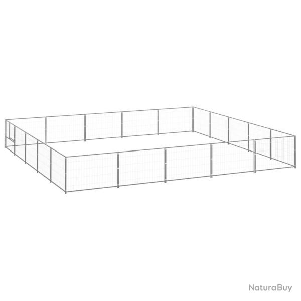 Chenil ext�rieur cage enclos parc animaux chien argent� 25 m� acier 02_0000258