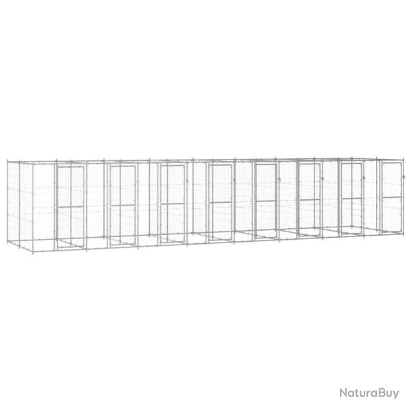 Chenil ext�rieur cage enclos parc animaux chien ext�rieur acier galvanis� 19,36 m� 02_0000411