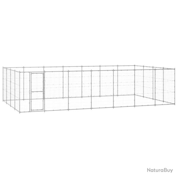 Chenil ext�rieur cage enclos parc animaux chien ext�rieur acier galvanis� 33,88 m� 02_0000420