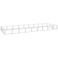 Chenil ext&eacute;rieur cage enclos parc animaux chien argent&eacute; 27 m&sup2; acier 02_0000262