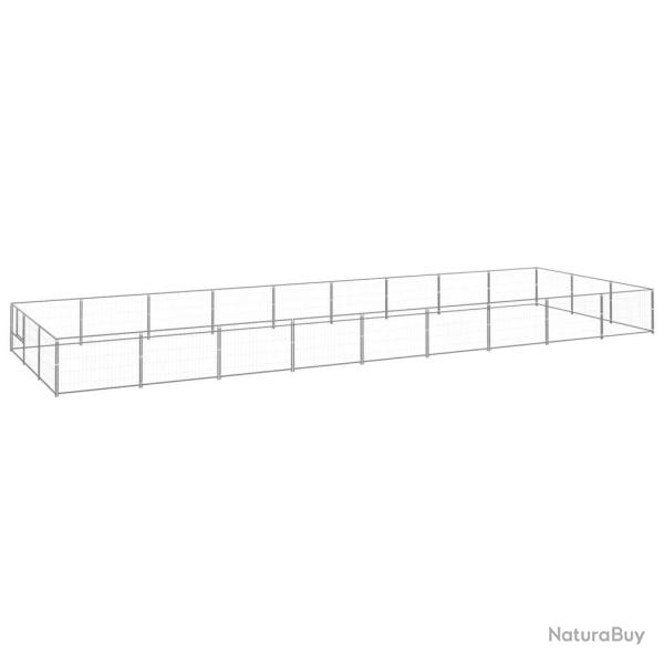 Chenil ext�rieur cage enclos parc animaux chien argent� 27 m� acier 02_0000262
