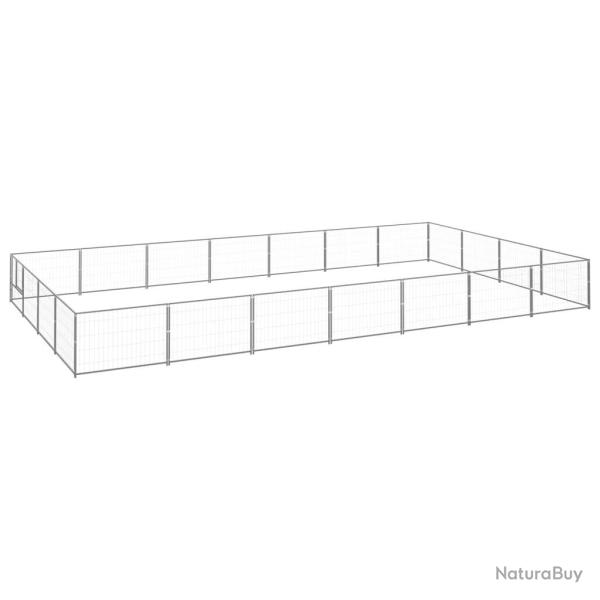 Chenil ext�rieur cage enclos parc animaux chien argent� 28 m� acier 02_0000263