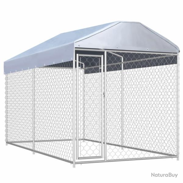 Chenil ext�rieur cage enclos parc animaux chien d'ext�rieur avec toit pour chiens 225 cm 02_0000329
