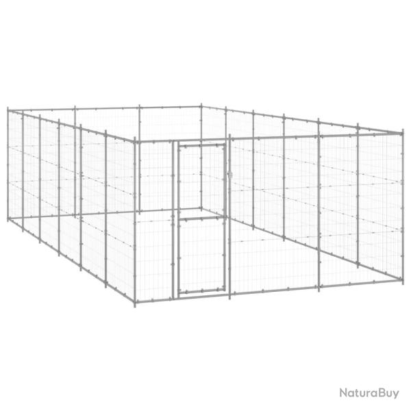 Chenil ext�rieur cage enclos parc animaux chien ext�rieur acier galvanis� 21,78 m� 02_0000414
