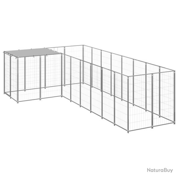 Chenil ext�rieur cage enclos parc animaux chien argent� 6,05 m� acier 02_0000293
