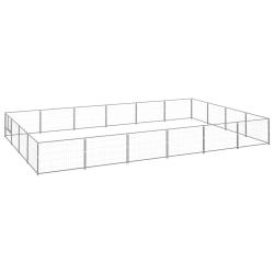 Chenil ext&eacute;rieur cage enclos parc animaux chien argent&eacute; 24 m&sup2; acier 02_0000257