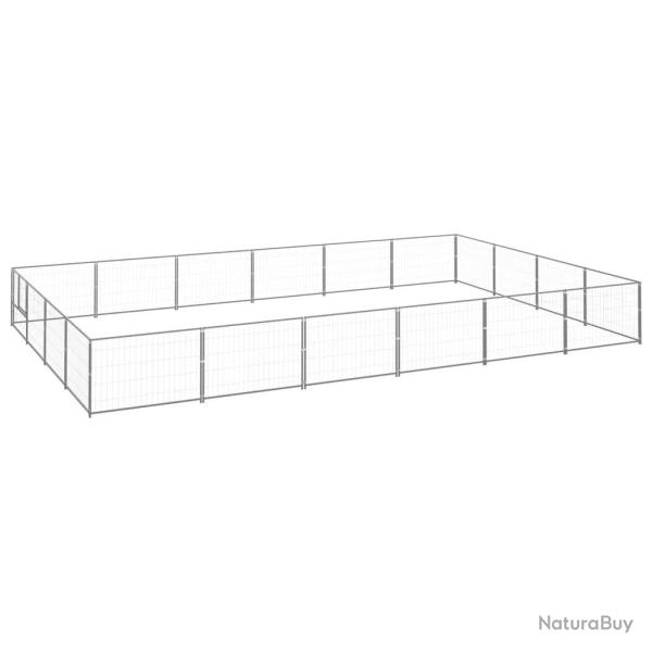 Chenil ext�rieur cage enclos parc animaux chien argent� 24 m� acier 02_0000257