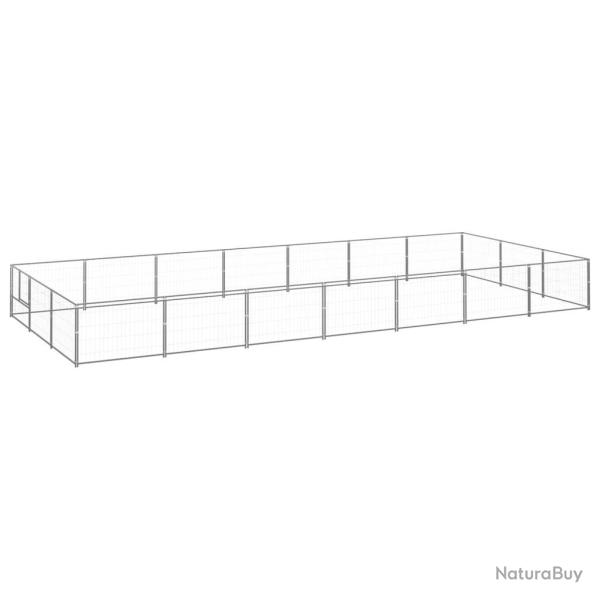 Chenil ext�rieur cage enclos parc animaux chien argent� 21 m� acier 02_0000254