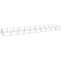 Chenil ext&eacute;rieur cage enclos parc animaux chien argent&eacute; 20 m&sup2; acier 02_0000250
