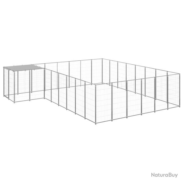 Chenil ext�rieur cage enclos parc animaux chien argent� 15,73 m� acier 02_0000242