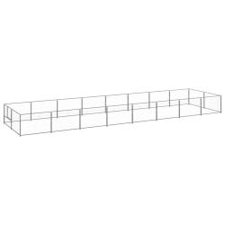 Chenil ext&eacute;rieur cage enclos parc animaux chien argent&eacute; 16 m&sup2; acier 02_0000243