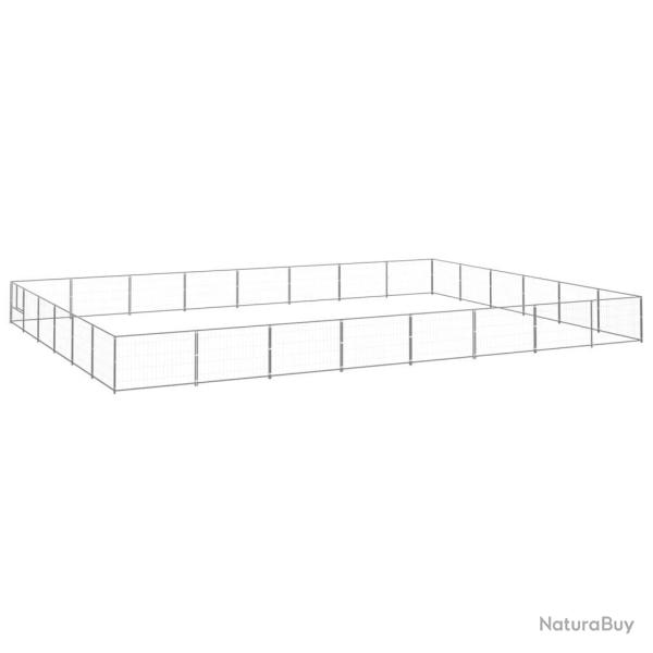 Chenil ext�rieur cage enclos parc animaux chien argent� 48 m� acier 02_0000283