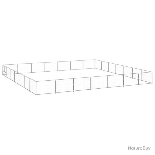Chenil ext�rieur cage enclos parc animaux chien argent� 49 m� acier 02_0000284