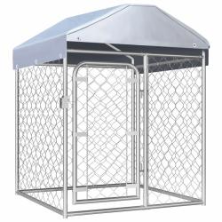 Chenil ext&eacute;rieur cage enclos parc animaux chien ext&eacute;rieur avec toit 100 x 100 x 125 cm 02_0000448