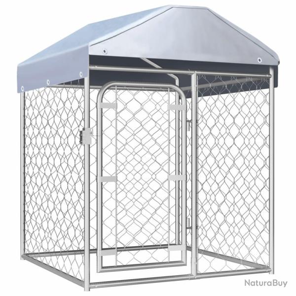 Chenil ext�rieur cage enclos parc animaux chien ext�rieur avec toit 100 x 100 x 125 cm 02_0000448