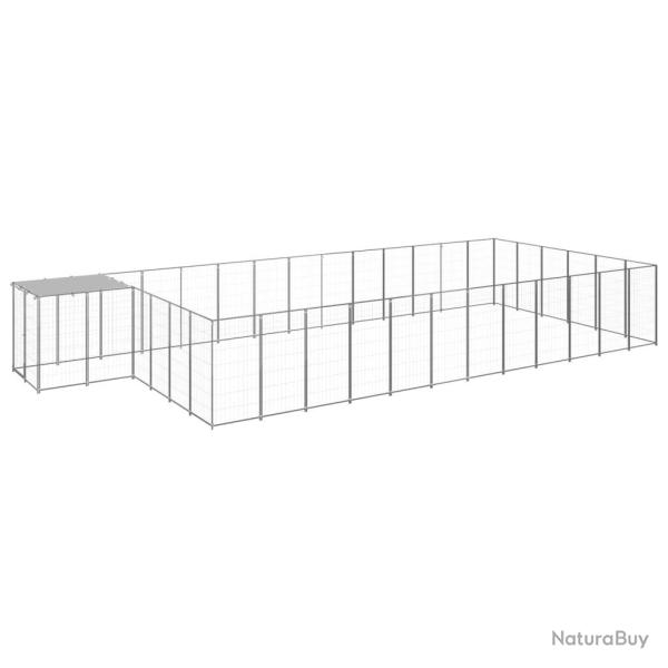 Chenil ext�rieur cage enclos parc animaux chien argent� 22,99 m� acier 02_0000255