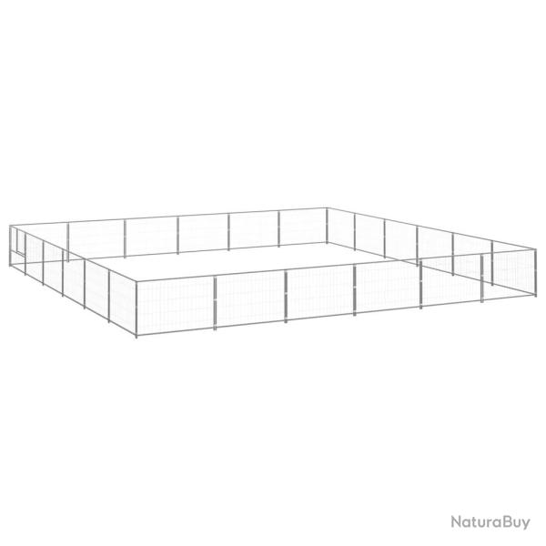Chenil ext�rieur cage enclos parc animaux chien argent� 36 m� acier 02_0000273