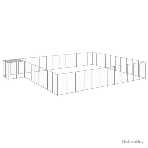 Chenil ext�rieur cage enclos parc animaux chien argent� 37,51 m� acier 02_0000274