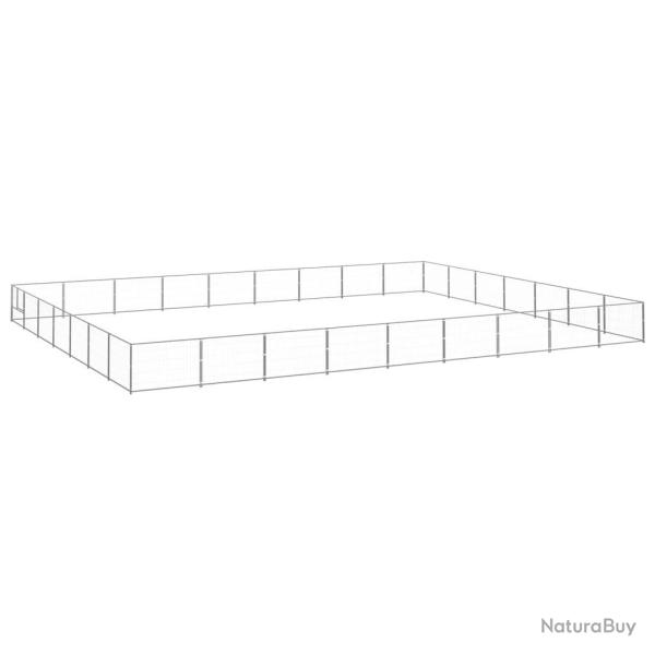 Chenil ext�rieur cage enclos parc animaux chien argent� 63 m� acier 02_0000295