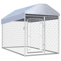 Chenil ext&eacute;rieur cage enclos parc animaux chien d'ext&eacute;rieur avec toit pour chiens 125 cm 02_0000325