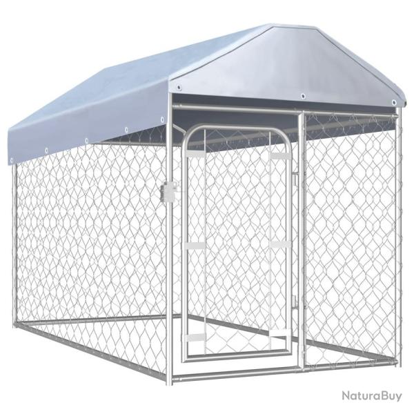 Chenil ext�rieur cage enclos parc animaux chien d'ext�rieur avec toit pour chiens 125 cm 02_0000325