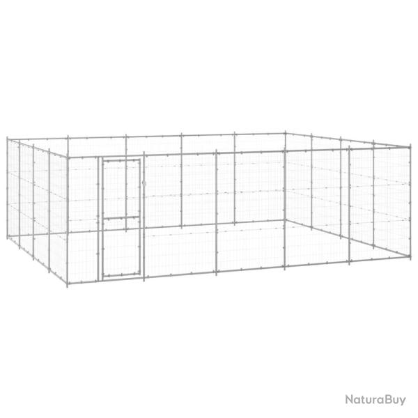 Chenil ext�rieur cage enclos parc animaux chien ext�rieur acier galvanis� 24,2 m� 02_0000416
